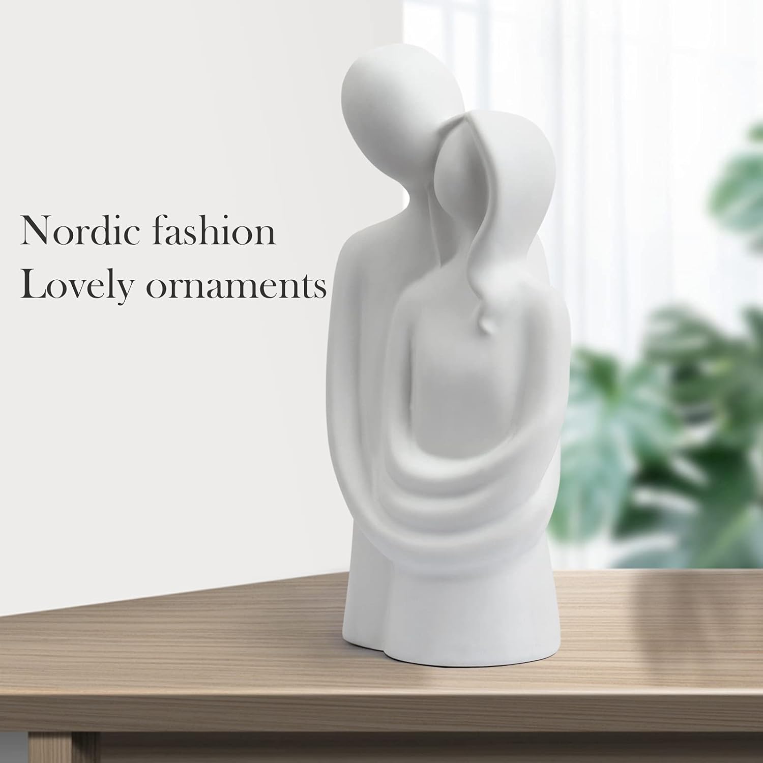 Notakia Hugging Couple Sculptures Home Decor Modern Romantic Love Statue for Office Bookshelf Desktop Decorations (Hugging Couple White)