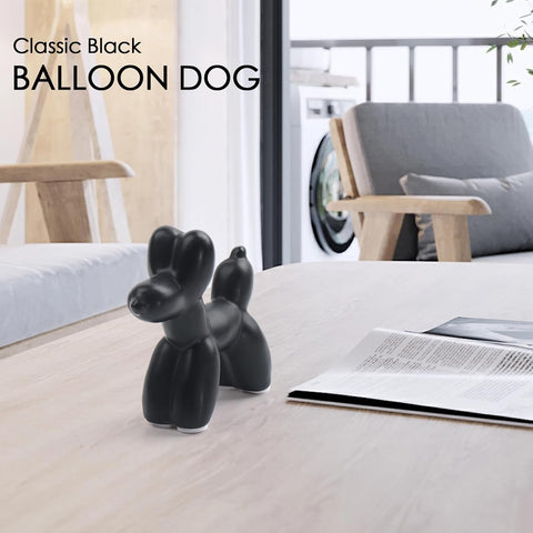 Large Cute Ceramics Balloon Dog Statue Crafts Living Room Desktop Decorations,Handmade Modern Small Ceramic Animal Statue Ornament Home Decor Accents