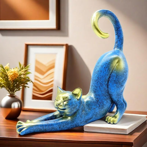 Cat Statue Figurine Sculpture - Gifts for Cat Lovers - Office & Home Decor