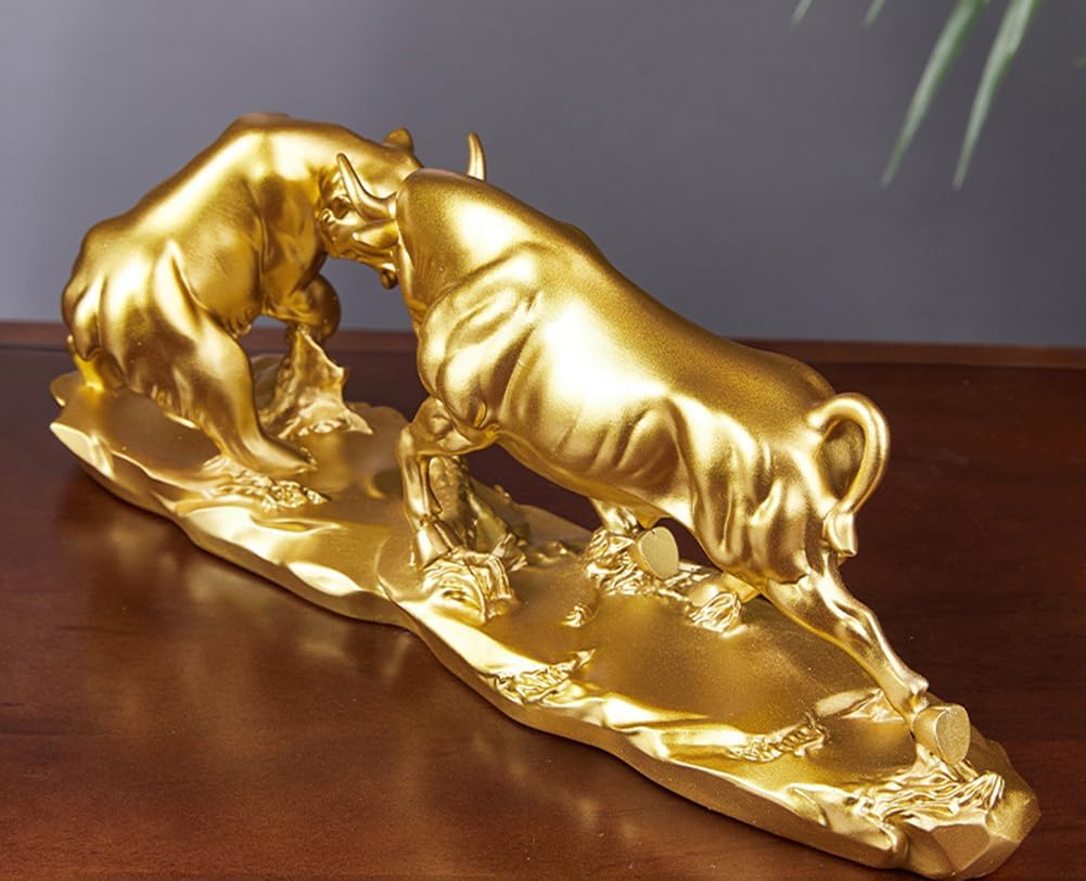 Bull and Bear Statue,Resin Abstract Tabletop Decor, Stock Market Decor,Gifts for Financial Investment Managers Investor.