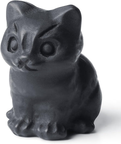 Cat Decor Black Obsidian Cat Crystal Figurines Crystals Gifts for Cat Lovers Men Women Lucky Cute Cat Statue for Room Desk Decor 1PC