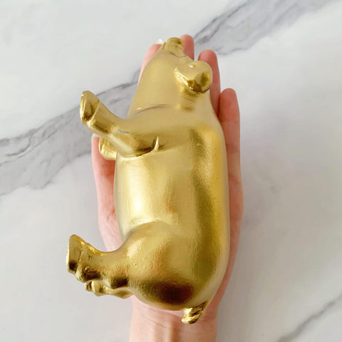 Golden Dog Statue, Animal Figurine Home Decor, Dog Sculpture for Home Office Desktop Bookshelf