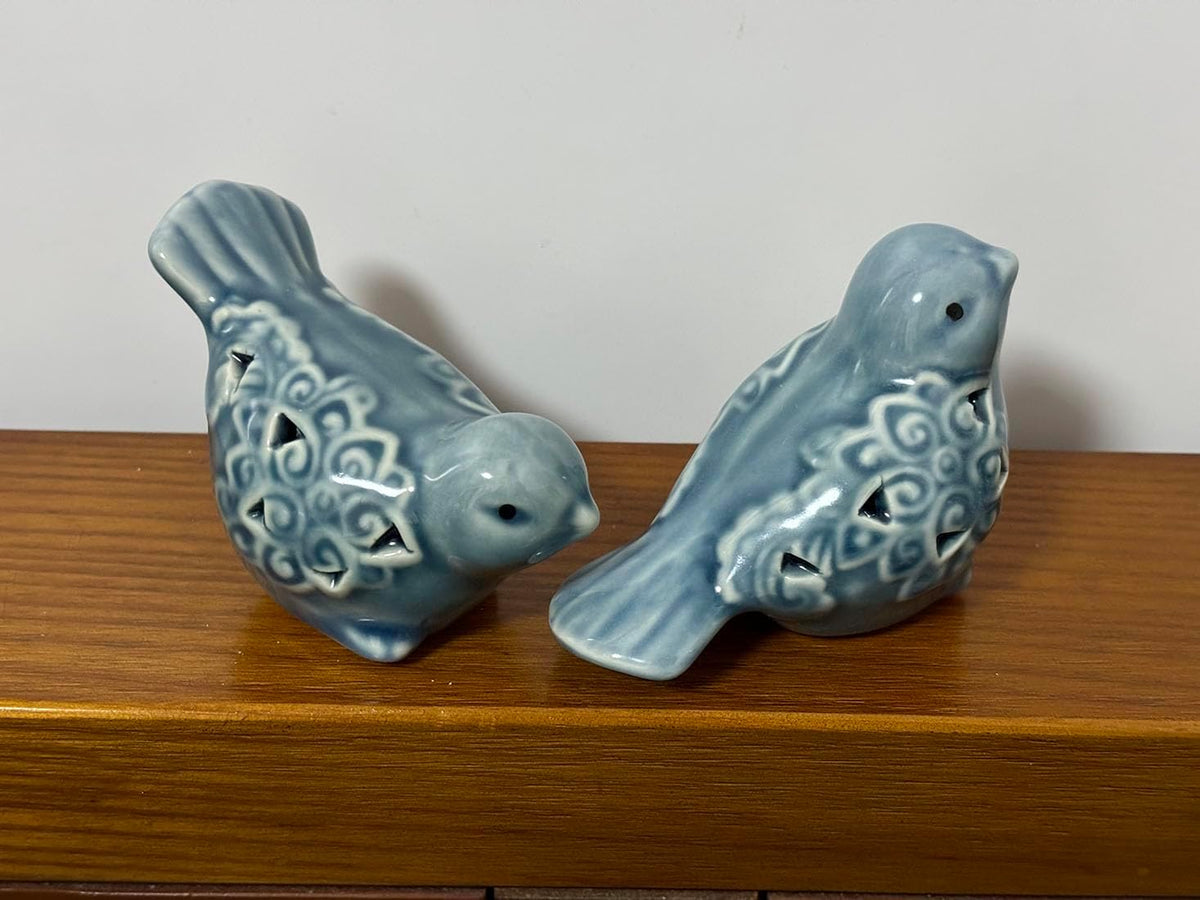 Small Animal Statues, Ceramic Bird Statues, Home Office Decor, Small Decor for Cabinet Shelves Entryway Bookcase TV Stand, Micro Landscape Accessories (Birds)