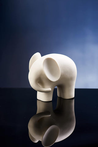 Modern Simple Ceramic White Elephant Living Room Home Office Decoration (Small White Elephant)