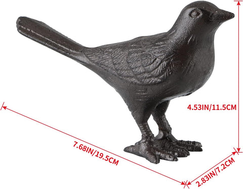 Cast Iron Bird Figurine, Bird Statues Home Decor, Decorative Dove Sculpture Ornament for Farmhouse, Shelf