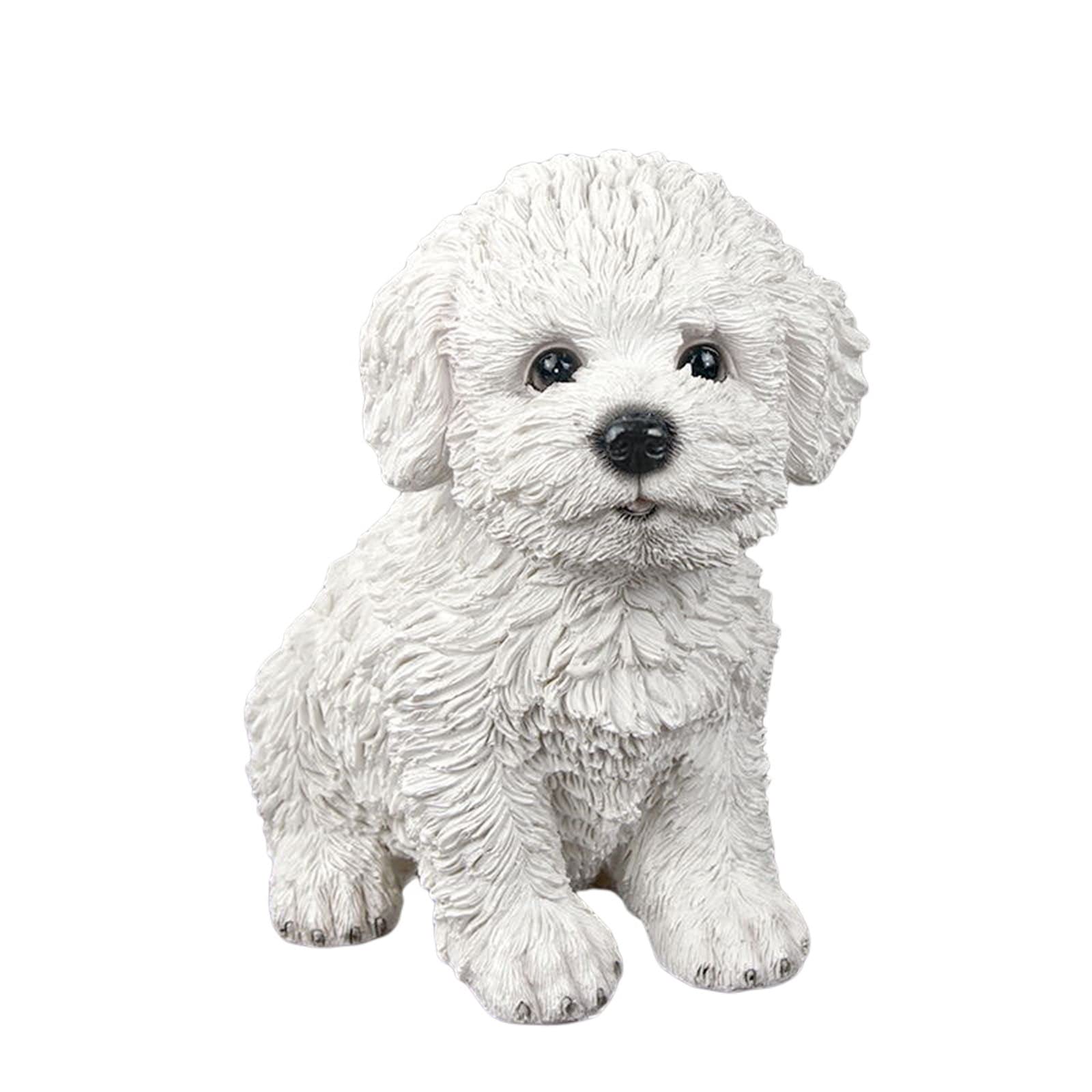 Garden Dog Statue Sculpture Decoration Garden Decoration Garden Dog Statue Sculpture Resin Bichon Frise Dog Flower Pot Crafts Outdoor Garden Decor