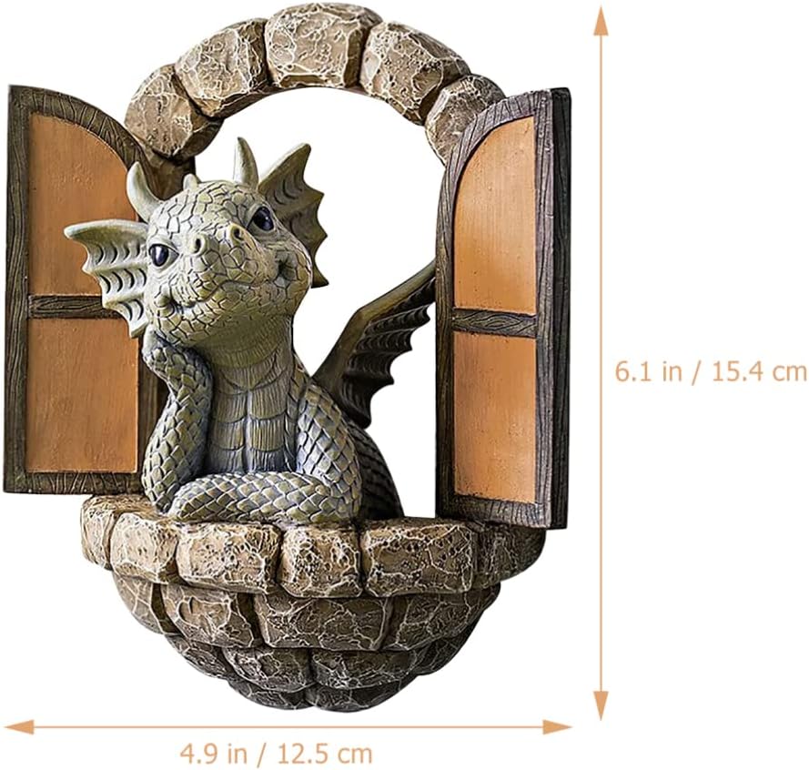 Holibanna 3D Dragon Wall Art Decor Hanging Dinosaurs Sculpture Wall Mounted Room Decor Home Wall Decorations for Kids Bedroom