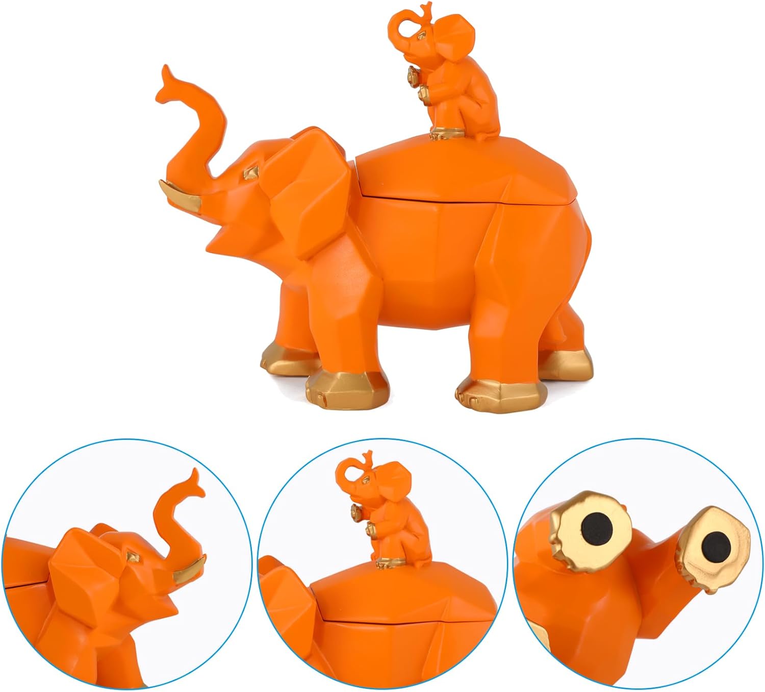 Elephant Gifts for Women,Elefantes Sala De La Suerte Decorativos,Cute Statue Decor Brings Love, Grayish Yellow Figurines Home Decoration Living Room