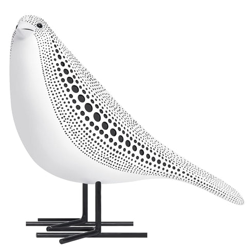 Quoowiit Sculptures Home Decor, Bird Figurine Shelf Decor, Modern Decorations for Living Room, Bedroom, Office, House, Resin Animal Statues and Figurine with Chic Polka Dots Art Design (Black)