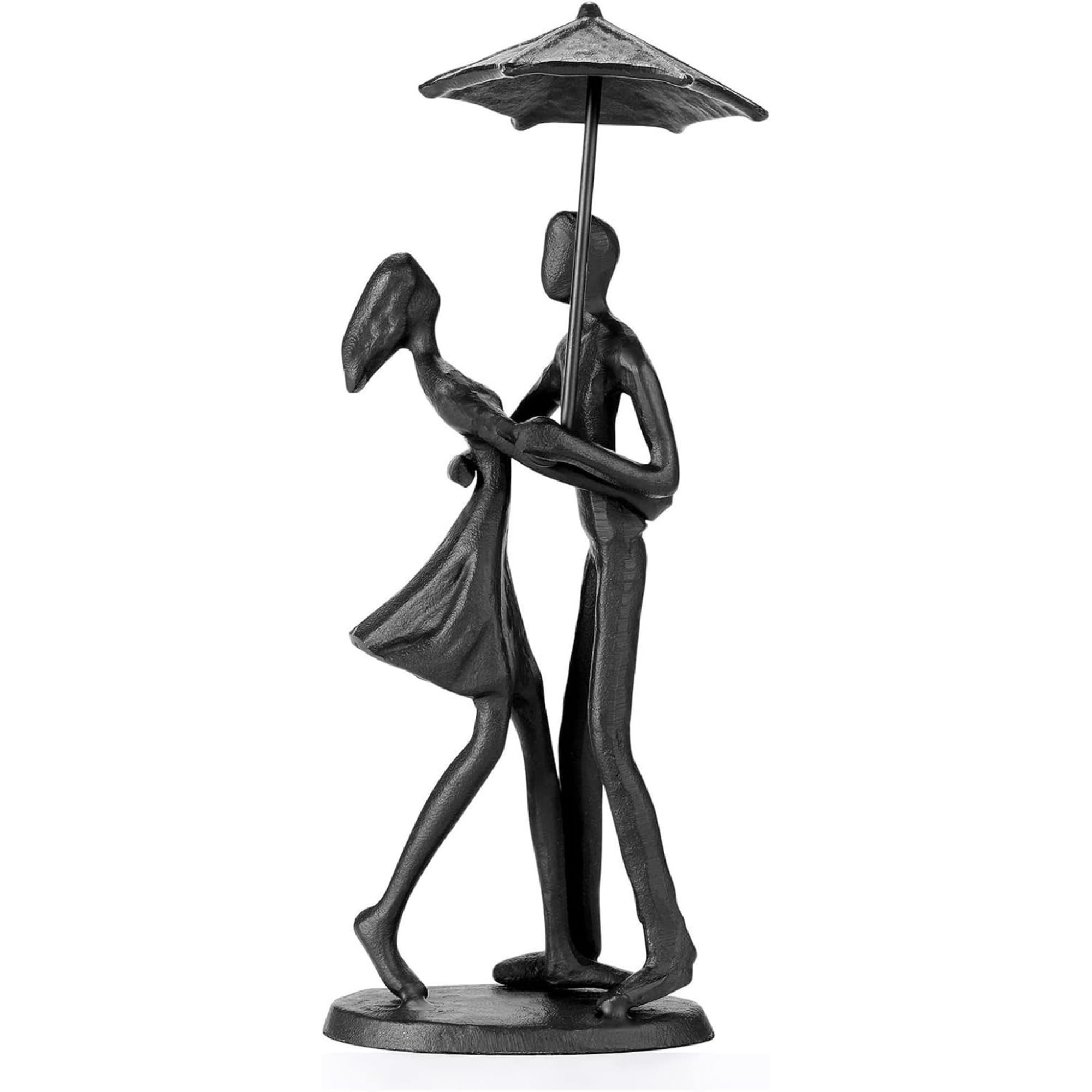 Bicycle Themed Gifts - Bike Couple Figurine Statue Black Hand Sculptures for Living Room Bicycle Wall Decor Iron Love Sculpture