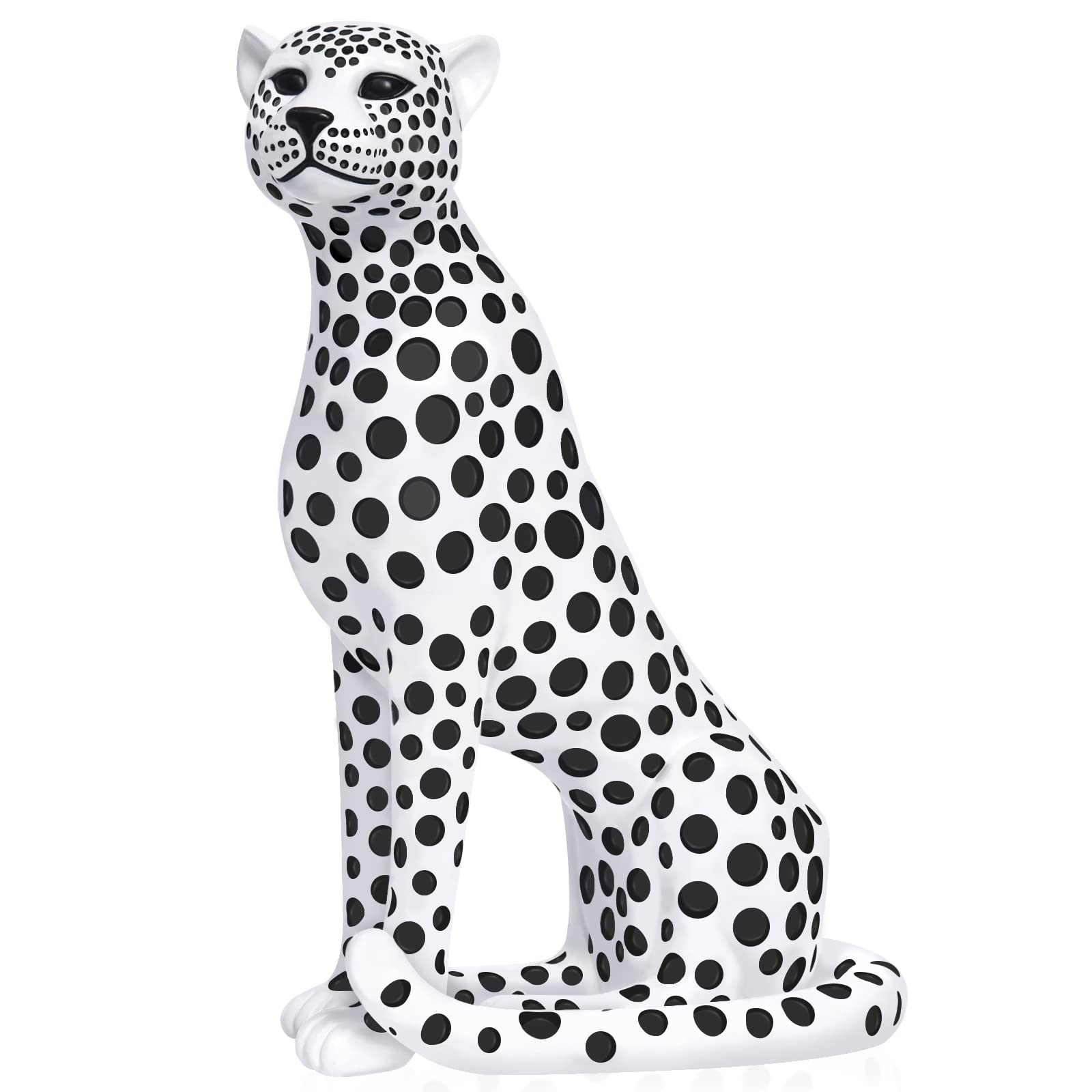 Quoowiit Sculptures Home Decor, Bird Figurine Shelf Decor, Modern Decorations for Living Room, Bedroom, Office, House, Resin Animal Statues and Figurine with Chic Polka Dots Art Design (Black)