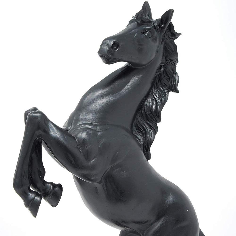 12 inch Standing Horse Resin Statue for Home Decor Animal Ornament Sculpture Rearing Horse Art Figurine Decorative Sculpture - Bronze