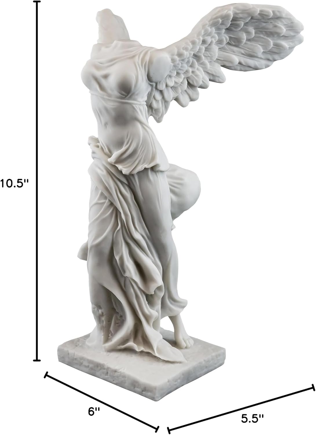 Top Collection 11-Inch Winged Victory of Samothrace Statue. Goddess Nike Sculpture from the Louvre. Premium Cold Cast Marble. Museum-Grade Masterpiece Replica.