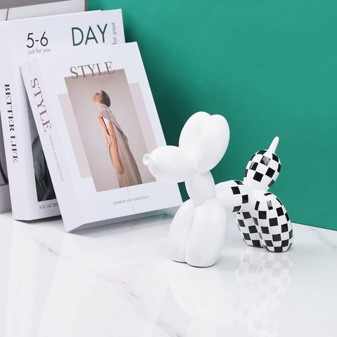 Creative Balloon Dog Sculpture Modern Home Decoration Trendy Animal Art Ornaments Collection Figurine Bedroom Living Room Office Desktop Resin Decors