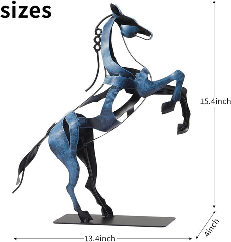 Standing Horse Statue - Hand Painted Metal Desktop Sculpture, Home & Office Animal Statue, Memorial Gift for Horse Lovers (Black)