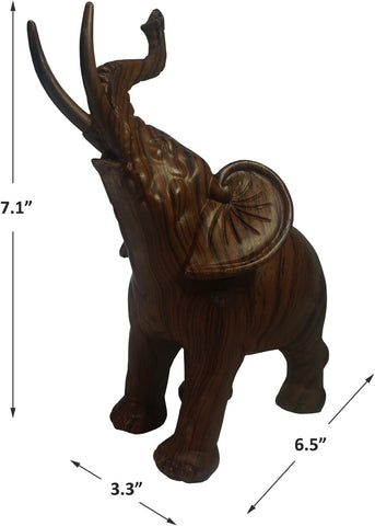 Elephant Décor, Wall Art Shelf Décor Accents Elephant Gifts, Handcrafted Collectible Wood Grain Elephant Figurine, Elephant Statue Sculpture for Home Office Bookshelf Desktop, Gifts for Mom-Espresso