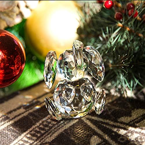 Cute Elephant Figurine Collection Cut Glass Ornament Statue Animal Collectible