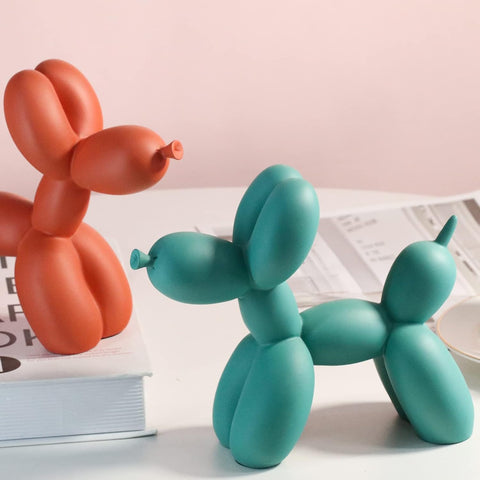 Creative Balloon Dog Sculpture Modern Home Decoration Trendy Animal Art Ornaments Collection Figurine Bedroom Living Room Office Desktop Resin Decors