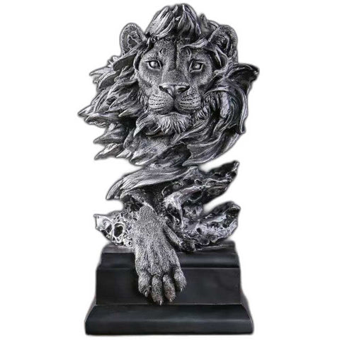 CUZOKOLA Large Modern King of Royal Lion Statue Golden Lion Head Collectible Figurine Decoration for Home Office Decor for Men Bookshelf Room Accessories Best Manly Lion King Gifts for Men 12.68" H