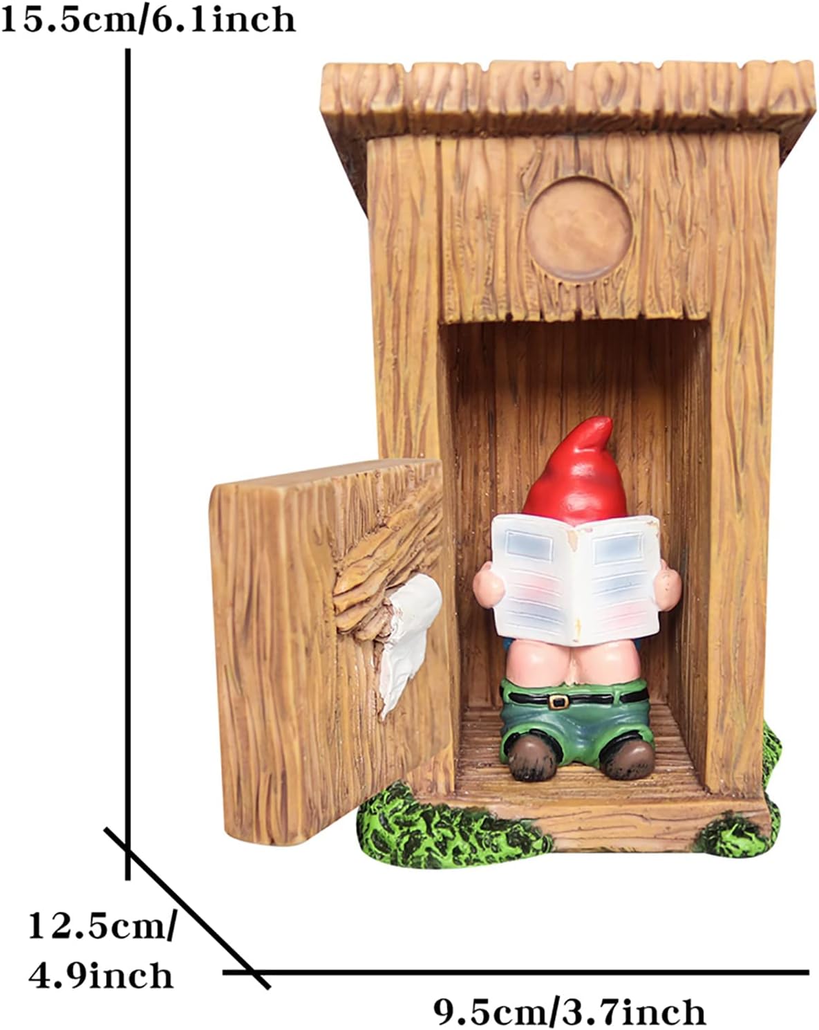 nezababy Funny Garden Gnome Outdoor Statues Naughty Sculpture Decoration Inappropriate Read Newspaper Gnome for Indoor Lawn Yard Red