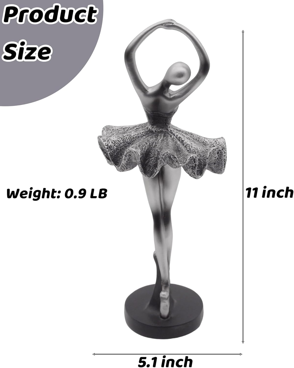 Ballerina Girl Figurines - Ballet Dancer Resin Sculpture for Home Décor, Desk, Bookshelf, or Dining Table Ornament – Elegant Ballet Statue Art