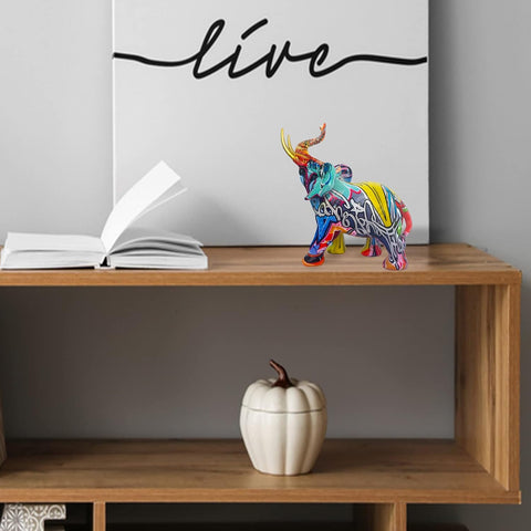 Elephant Décor, Wall Art Shelf Décor Accents Elephant Gifts, Handcrafted Collectible Wood Grain Elephant Figurine, Elephant Statue Sculpture for Home Office Bookshelf Desktop, Gifts for Mom-Espresso