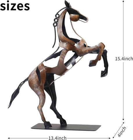 Standing Horse Statue - Hand Painted Metal Desktop Sculpture, Home & Office Animal Statue, Memorial Gift for Horse Lovers (Black)