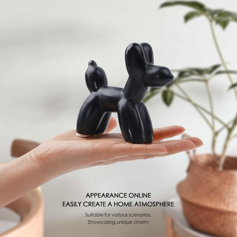 Large Cute Ceramics Balloon Dog Statue Crafts Living Room Desktop Decorations,Handmade Modern Small Ceramic Animal Statue Ornament Home Decor Accents