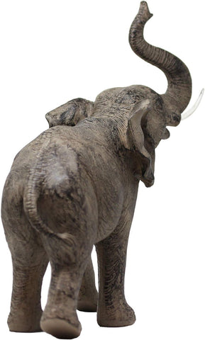 Seraphic Large 13" African Elephant Statue Gifts for Women, Big Elephant Decor Scuplture with Trunk Up for Home Decor