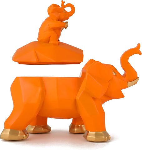 Elephant Gifts for Women,Elefantes Sala De La Suerte Decorativos,Cute Statue Decor Brings Love, Grayish Yellow Figurines Home Decoration Living Room