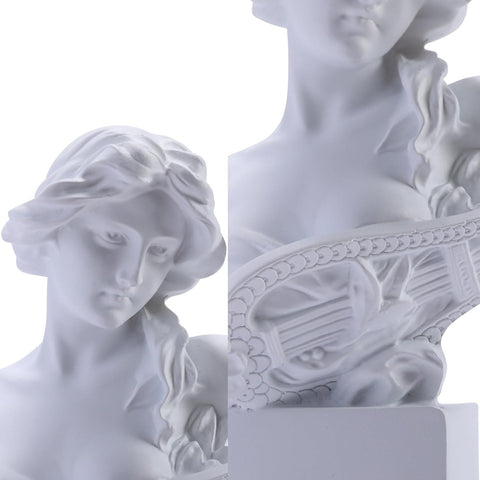 6" H Small Greek Goddess Bust Statue Sculpture Home Decorations, Classic Aphrodite Ancient Greek Mythology Head Statue Decor for Bookshelves, Shelves, Partition Decor (White)