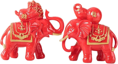 Sculpture Desktop Ornament Ideal for Gift, Art Statue 2 Pieces Elephant Statue/Home Decoration Standing Creative Resin Modern Gifts Figurine/for Bedroom Office Desktop Living Room Cabinet