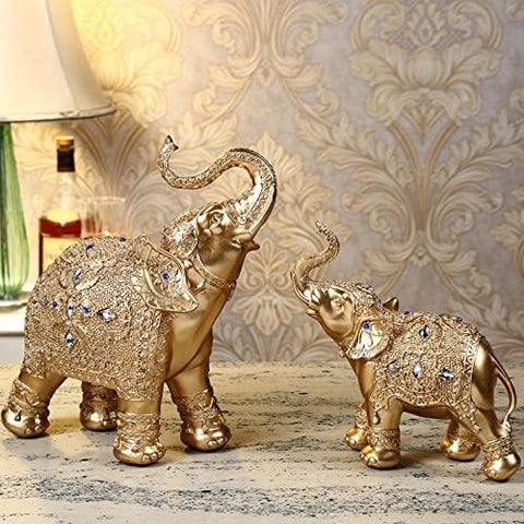 Large Size Feng Shui Mother and Baby Elephant Wealth Lucky Statue/Figurine,Home Decor Gift