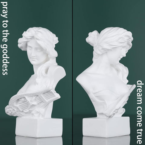 6" H Greek Mythology Bust Statue Decor,Artemis Statues Roman Goddess Figurines,Used for Sketch Practice Aesthetics Statues and Sculptures and Indoor Filling Space for Living Room, Bedroom and Study