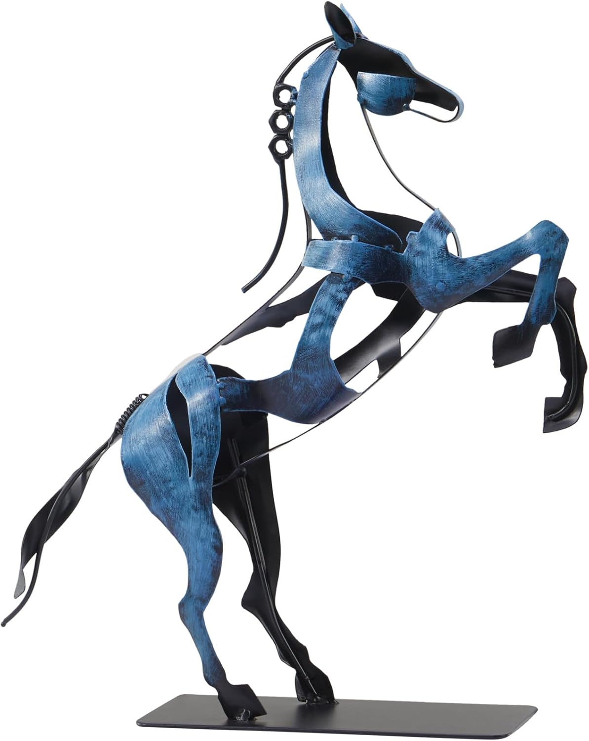 Standing Horse Statue - Hand Painted Metal Desktop Sculpture, Home & Office Animal Statue, Memorial Gift for Horse Lovers (Black)