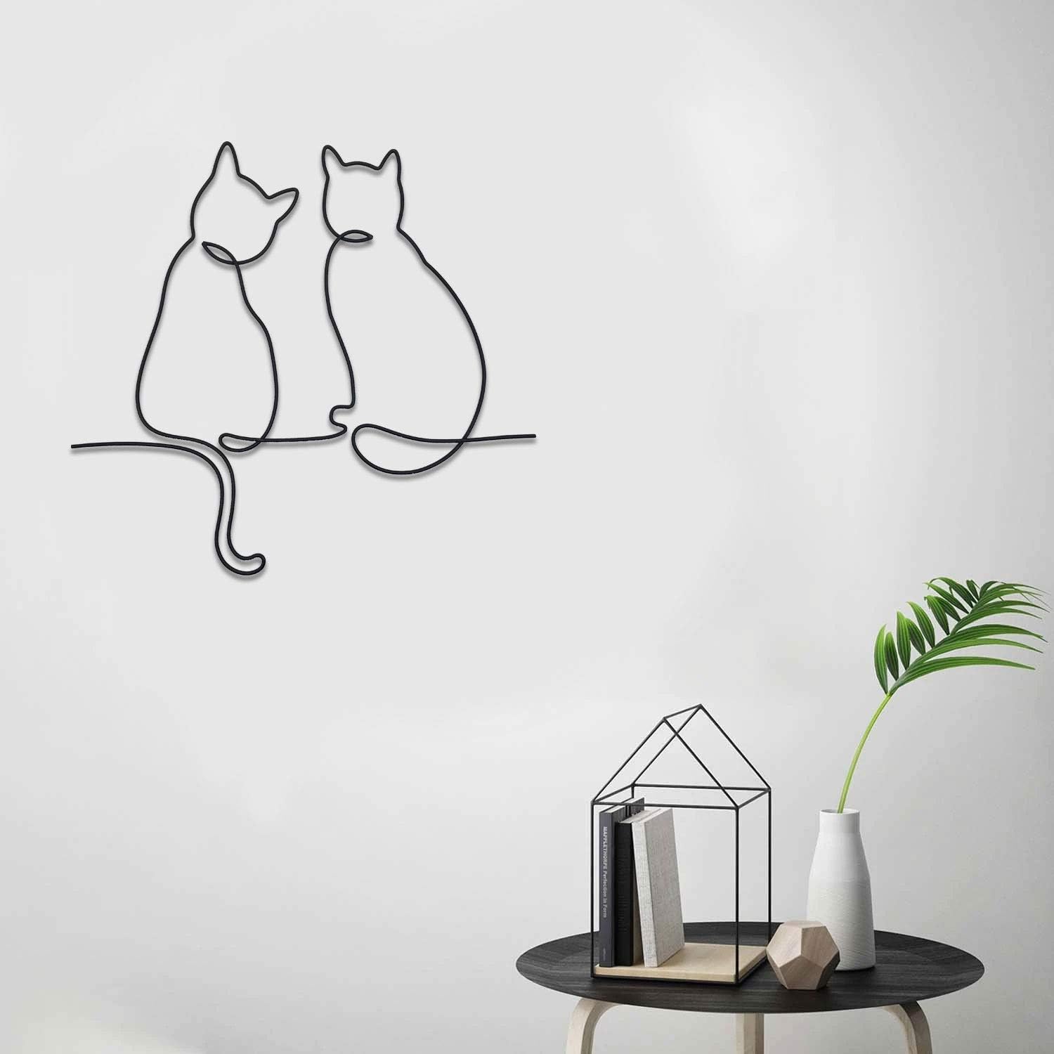 Matani Metal Dog Wall Decor | Dog Wall Art | Metal Wall Art | Metal Wall Decor | Minimalist Room & Living Room Wall Décor (Sleeping Labrador) (Cats)