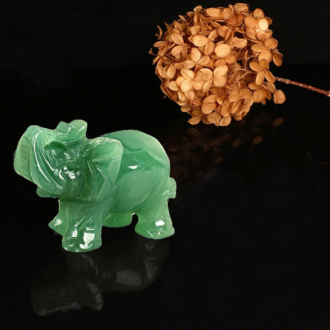 Lucky Wealth Feng Shui Elephant Statue - Resin Collectible Figurine with Trunk Raised - Good Luck Elephant Gift for Women (Large)