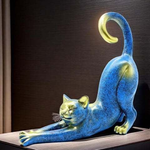 Cat Statue Figurine Sculpture - Gifts for Cat Lovers - Office & Home Decor