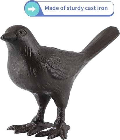 Cast Iron Bird Figurine, Bird Statues Home Decor, Decorative Dove Sculpture Ornament for Farmhouse, Shelf