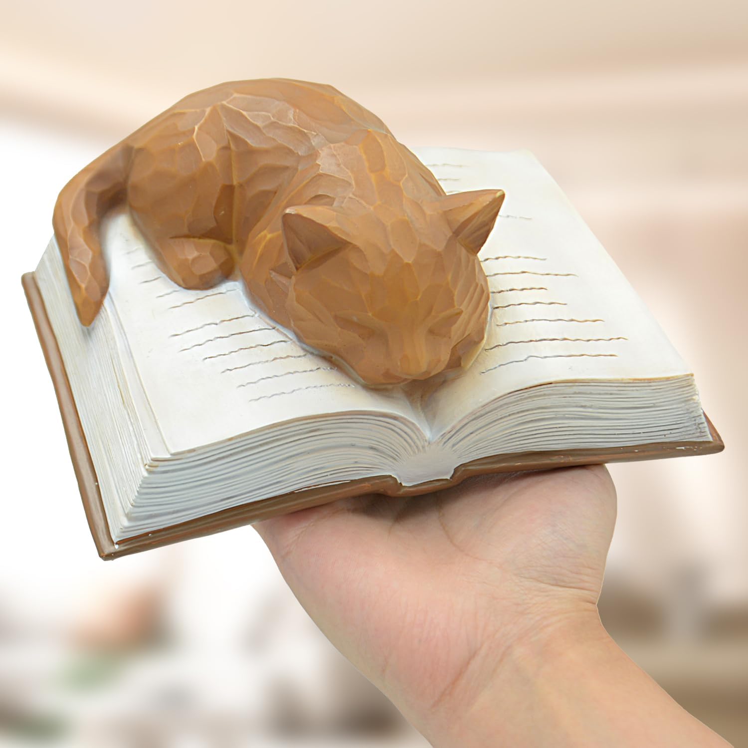 Book Lovers Gifts for Women- Cat Book Figurines with Bookmark Cat Lover Gifts Bookish Gifts Book Lovers Gifts Book Accessories Gifts for Book Lovers Cat Mom Gifts Sculpted Hand-Painted Resin Statues