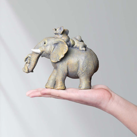 Elephant Gifts for Women, Cute Statue Decor Brings Love, Grayish Yellow Figurines Home Decoration Living Room