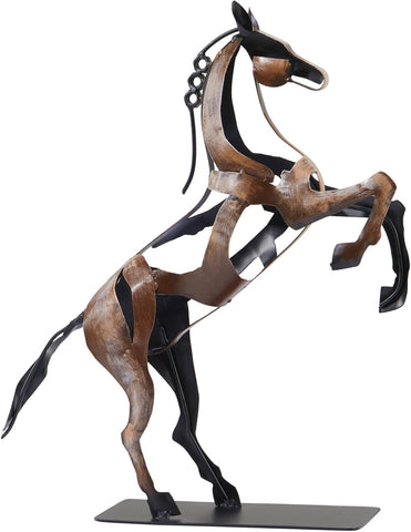 Standing Horse Statue - Hand Painted Metal Desktop Sculpture, Home & Office Animal Statue, Memorial Gift for Horse Lovers (Black)