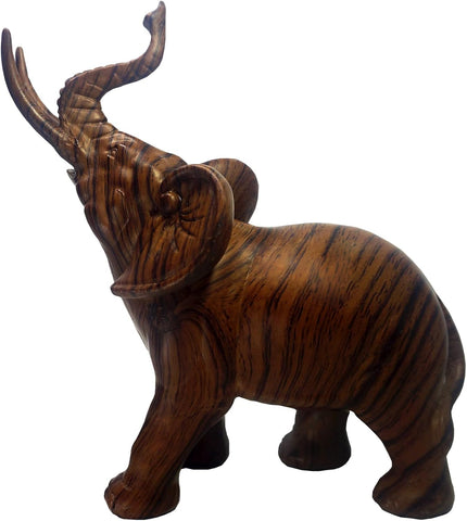 Elephant Décor, Wall Art Shelf Décor Accents Elephant Gifts, Handcrafted Collectible Wood Grain Elephant Figurine, Elephant Statue Sculpture for Home Office Bookshelf Desktop, Gifts for Mom-Espresso