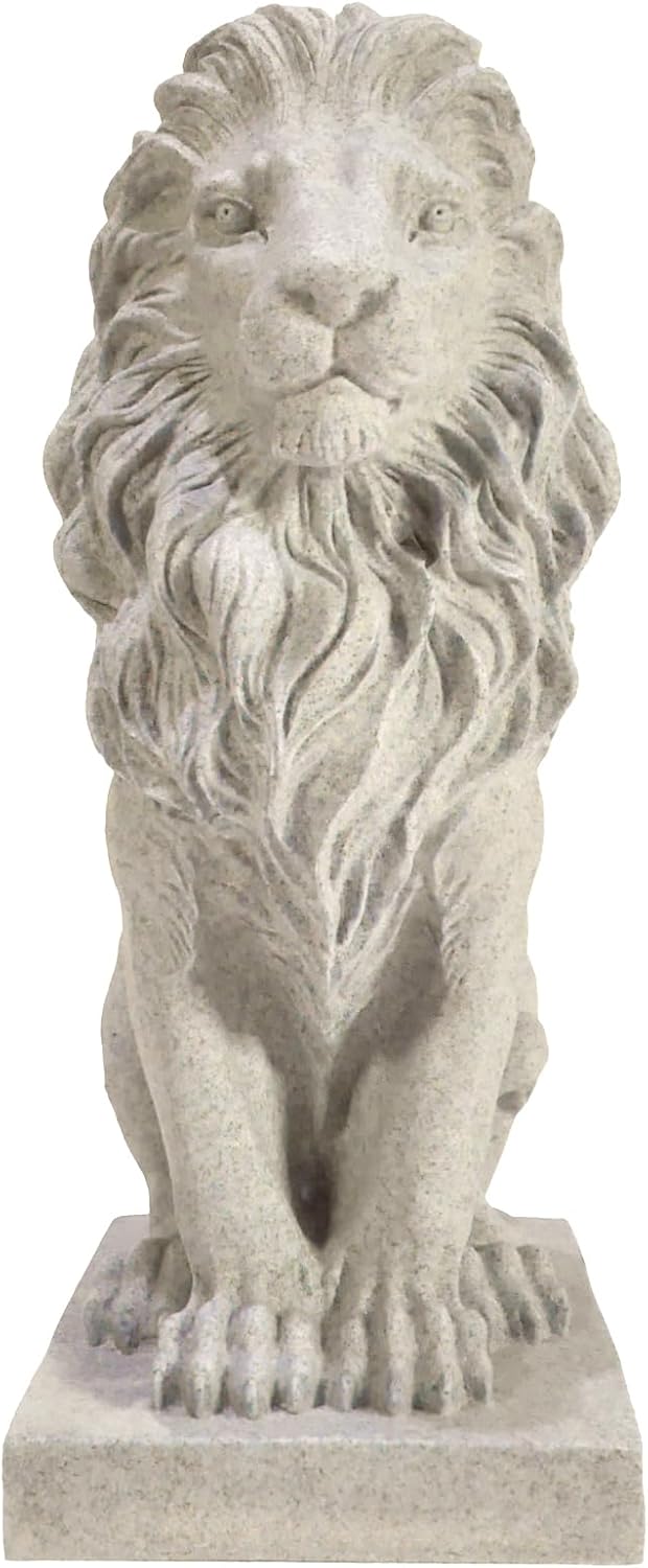 SIMON'S SHOP Lion Statues and Bookends, Beige Lion Sculptures for Mantel, Table Shelf Decor, 13'' Tall