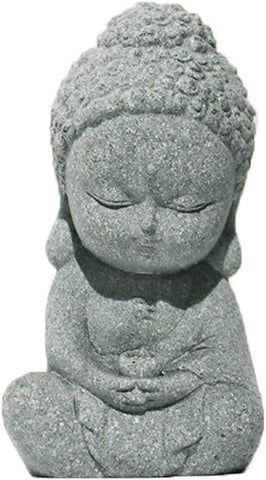 Meditation Buddha Statue Mini Sitting Zen Sandstone Budha Decoration Statues for Home Desktop Buddhist Decor Collection Gift,Meditation Buddha,S