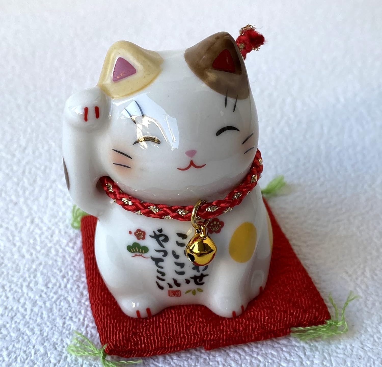 Maneki Neko Japanese Lucky cat Mino Ware Brown Tabby Japan Import