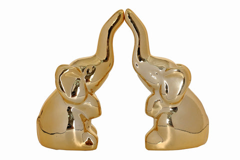 Gold Small Animal Statue Rabbit Statue Decor Modern Style Ceramic Rabbit Figurine Statues for Home Decor Accents Living Room Office Table Bookshelf Desk Bedroom Decorative Objects