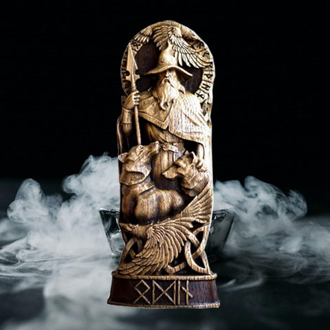 Norse Gods Odin Statue Altar Goddess Statue Resin Craft Viking Mythology Scandinavian Pantheons Home Wine Cabinet Orament