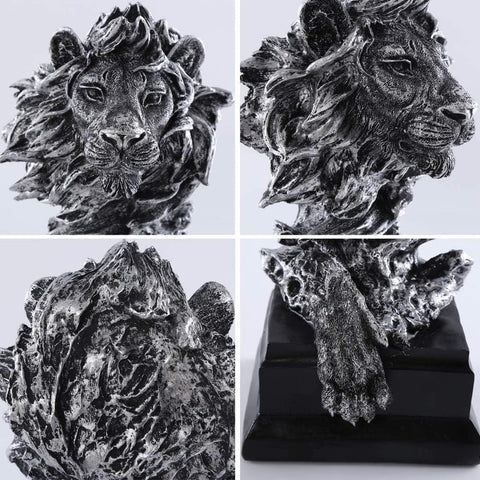 Sandstone Lion - The King of Beasts - Statue Decoration for Home/Study/Living Room, Great Collectible Figurines, Best Gift for The Man, Golden Color (HH17-D2)