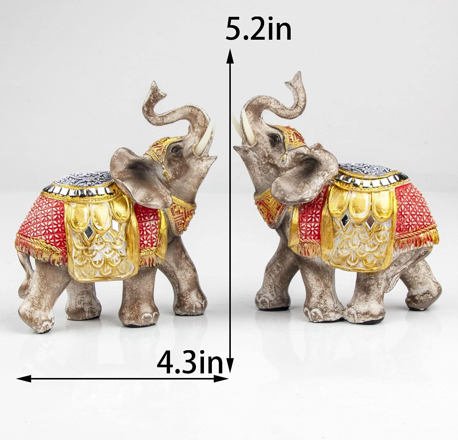 Wealth Lucky Elephant Figurine with Trunk Up Elephant Statue Collectible Figurines Perfect for Home Decor Gift